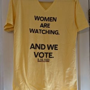 Suffrage Women's Vote V-Neck Yellow T-Shirt